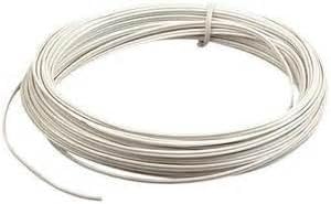 20 METRES OF WHITE 2 CORE FLAT BELL WIRE FLEXIBLE CABLE