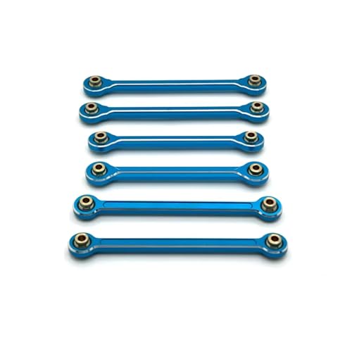 Rc Special Connecting Rod for Hyper GO for MJX 10208 1/10 Metal Front and Rear Fixed Pull Rods Rc Model Crawler Car Truck for Buggy Accessories Upgrade Parts Kit(Blue)