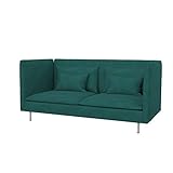 Soferia Funda de Repuesto Compatible para SÖDERHAMN sofá de 3 plazas, Espalda Alta, Tela Majestic Velvet Aquamarine, Turquesa