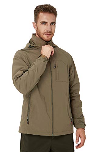 Freshhoodies Hombre Hooded Chaqueta impermeable, cortavientos y transpirable para hombre Chaqueta XL