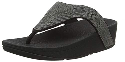 FitFlop Lottie Shimmermesh, Chanclas Mujer, Negro (Black 001), 39 EU