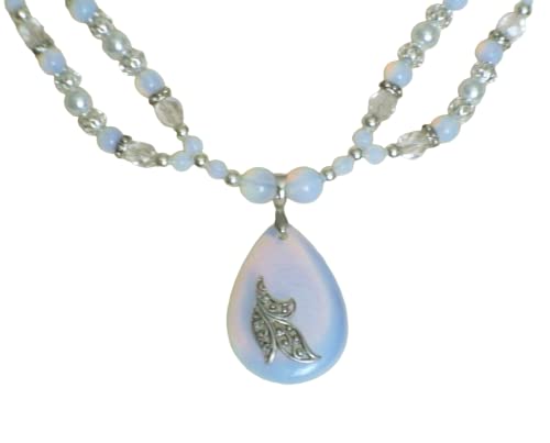 Opalite Necklace, handmade jewelry renaissance victorian art nouveau edwardian art deco wedding