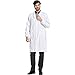 Icertag Camice Bianco da Laboratorio Donna Uomo, Unisex Medico Cappotto, Camice per Le, Camicia Bianca dell'uomo, Adatto per Studente Laboratorio Infermiera Cosplay Abito di Coton (X-Large)