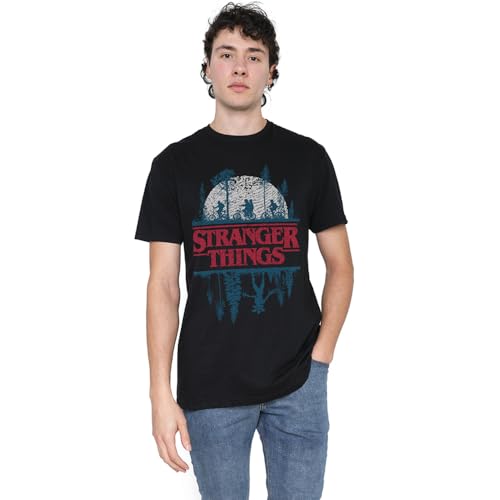Stranger Things T-Shirt Noir Silhouette Unisexe pour les Fans Nostalgiques