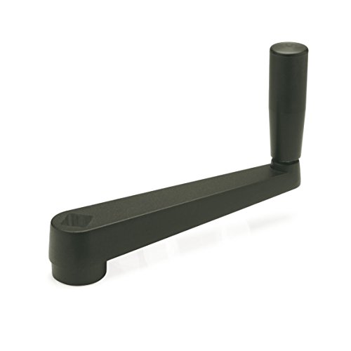 Ganter Normelemente Hand cranks, GN 471-125-V14, Aluminium, with Square, Plastic-Coated, 1 Piece, Matte Black, Vierkant s: 14mm