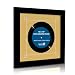 45 Single (6 7/8") Vinyl-Record Frame Featuring Yellow Mat Design and Solid Wood Matte Black Frame