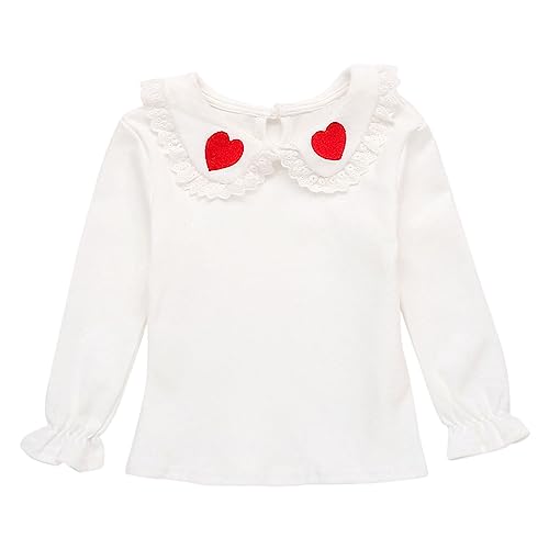 Kids Sweatshirts Soft Cotton Warm Doll Neck Long Sleeve Solid Color Love Top for Boys Or Girls Outfit Size 5