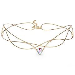 Gold Wire Green Rhinestone Single String Braided Crown