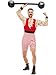 Smiffys 50807XL Deluxe Strongman Costume, Men, Red & White, XL - Size 46"-48"