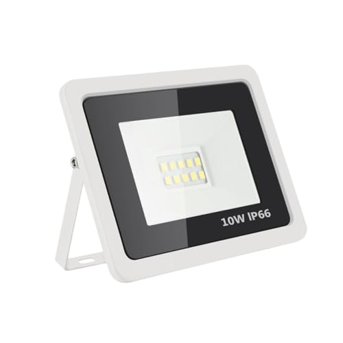 BUGUUYO Foco Led Exterior 10w Ip66 Resistente Al Agua Ultrafino, Reflector Luz De Inundación Aluminio Fundido Para Jardín Patio Instalación Segura