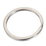 JCUIYyo 20 llaveros de acero inoxidable, 20/25/28/30/35 mm, redondos, línea plana, anillos partidos, llaveros para la fabricación de llaveros, hallazgos de bricolaje, plata, 15mm