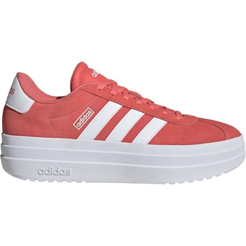 Image of adidas Womens Vl Court Bold Lace Up Sneakers Shoes Casual - Pink