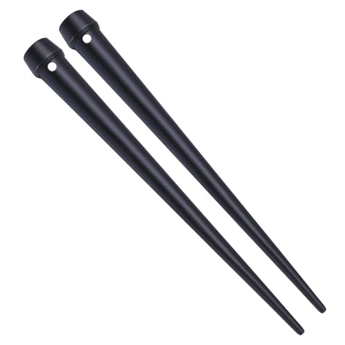 Sysarua 2 Pack Broad-Head Bull Pin with Hang-up Hole 1-5/16 x 13-3/4 Heat-Treaded Steel with Black Finish