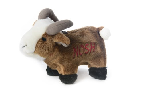 Copa Judaica Chewish Treat Nosh Goat Squeaker Plush Dog Toy, 6.5 by 4.5-Inch, Multicolor