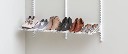 Image of Rubbermaid Customizable Wall Mount Shoe Shelf, White, for Home /House /Closet /Laundry /Linen Organization