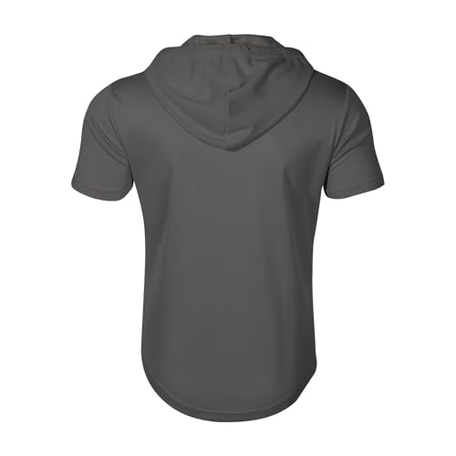 RTTUIOP Short Sleeve Hoodies for Men Quarter Zip T-Shirts Gym Workout Athletic Hooded Work Big and Tall Shirts with Pocket4