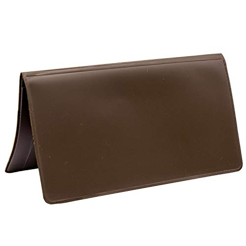 Light Brown Vinyl Checkbook Cover, Top Tear Personal Vinyl Checkbook Cover