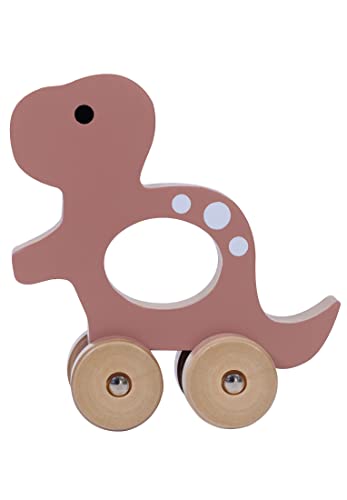 Kindsgut Jeu d’éveil Animal à Pousser en Bois, Jouet éducatif pour Jeunes Enfants, Couleurs discrètes pour Le Plaisir de Jouer, Beau Cadeau, Tyrannosaure