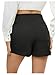 Floerns Women's High Waist Elegant Solid Zipper Fly Business Office Skort Shorts Black Medium