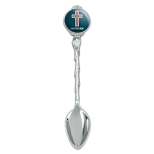 Personalized Custom 1 Line Cross Christian Religious Novelty Collectible Demitasse Tea Coffee Spoon