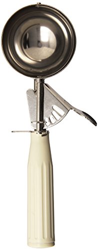 Crestware Plastic Handle Stainless Steel Thumb Dishers with Thumb Levers, Size 10, Ivory