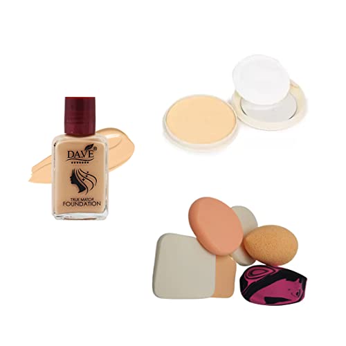 DA.VE Compact Foundation with Benders & Puff – Lightweight, Long-Lasting, Matte Finish