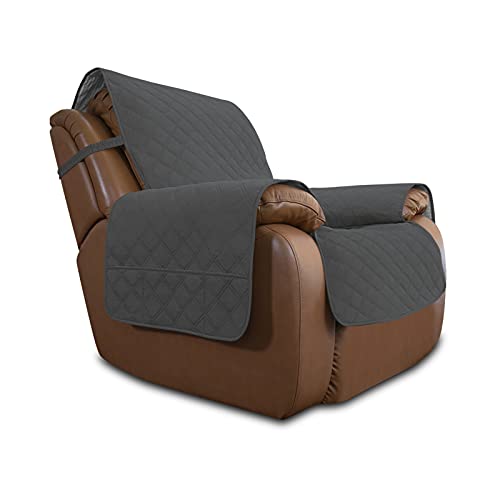 Image of Easy-Going Sofa Slipcover Waterproof Oversized Recliner Chair Cover Non-Slip Fabric Couch Cover for Living Room Washable Furniture Protector for Pets Kids Dog Cat (Oversized Recliner, Dark Gray)