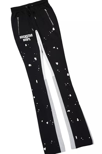 Men's Raffer Black/White Hoodie/Super Stacked Flare Pant Set3