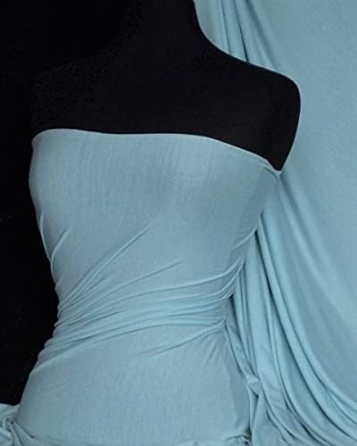 Viscose Rayon Lycra Jersey Fabric | Soft & Stretchy Ringspun Dressmaking Material | 150 cm Wide | Sold by The Metre | 50+ Colours in Stock | by Tia Knight (Sky Blue, Q300 SKBL)