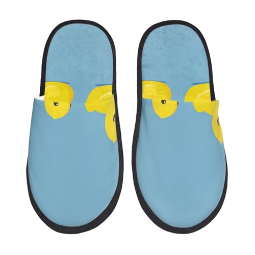 Cute Ducky Print Women Slippers Home Furry Shoes Keep Men Couples Shoes Warm For Women-