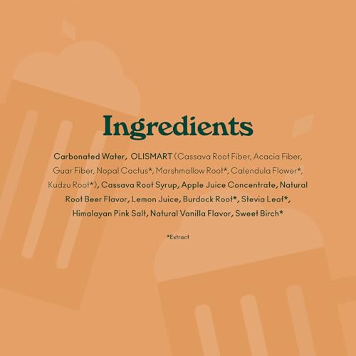 OLIPOP Prebiotic Soda Pop, Classic Root Beer, Pantry Pack Packed with Prebiotics, Fiber, and Botanicals, Gluten Free, Vegan, GMO Free, 12oz (12-Cans)