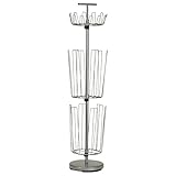 Household Essentials 2132-1 Metal 3-Tier Revolving Shoe and Boot Rack - Silver