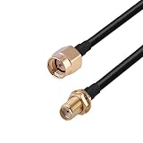 BZN Câble Adaptateur coaxial RF SMA mâle vers RP-SMA Femelle RG174, Longueur : 10 cm
