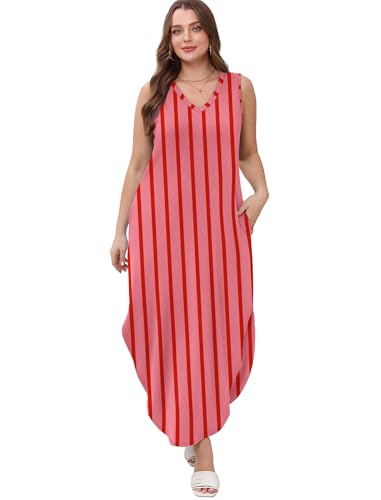 Image of Sampeel Summer Dresses Maxi Dress Vacation Beach Sundresses 2025 with Pockets