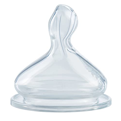 NUK First Choice+ Anti-Colic-Trinksauger Silikon | kiefergerechte NUK Form | Größe 1 (0-6 Monate) S für Tee | 2 Stück 6