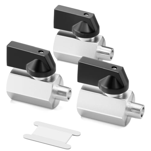 Image of GASHER 3PCS 1 /8 inchNPT(F x M) Nickel Plated Brass Mini Ball Valve | 1 /8 Inch Male x 1 /8 Inch Female NPT Thread Shut Off Valve for Regulate Flow