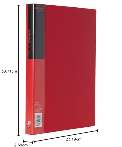 Kokuyo S & T Basic clear book A4 retrato 40 bolsos vermelhos (importação do Japão)