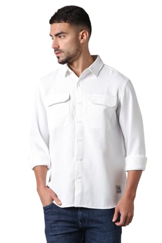 Image of High Star Men's Full Sleeve Double Pocket Shirt | Stylish Casual Shirt for Men | Trendy & Comfortable