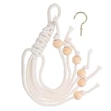 TEHAUX 2 St&uuml;ck Bananenhalter Unterbau Holzperlen Baumwollseil H&auml;ngend K&uuml;chenorganizer Platzsparend Frischerhalt F&uuml;r Bananen Aufbewahrung