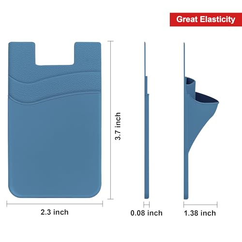 Senose Card Holder for Phone Case,Dual Pocket Silicone Phone Wallet, Stick On Compatible for iPhone, Samsung & Most of Cellphones by Senose - Used condition - Image 6