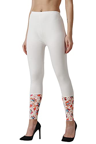 Image of Women's Soft & Stretchable Cotton Leggings Lace Ankle Length Color