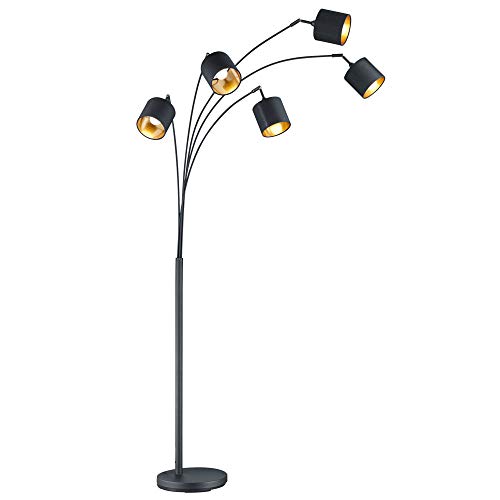 Reality Leuchten Bogenleuchte Tommy R46330579, Metall, Schwarz Matt,...