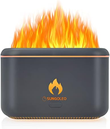 SUNGOLEO Flame Diffuser 300ml Continuous 18 Hours Aroma Diffuser Waterless Auto Shutoff Super Quiet Spray Humidifier for Bedroom Home Office Baby Room Yoga Room Essential Air Diffuser