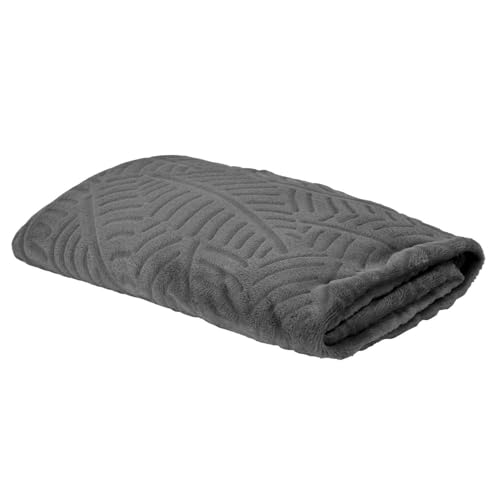 HOME DECO FACTORY, TX0098, Morbida ed Elegante Coperta in Flanella Goffrata, Perfetta per Il Divano o Il Letto, di Facile Manutenzione, Ideale per Tutte Le Occasioni - 120x150 cm, Grigio Scuro
