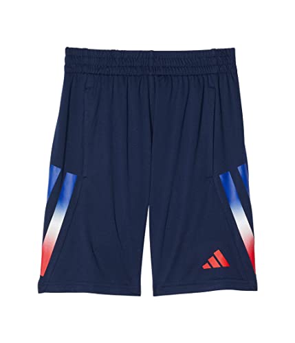 adidas Boy's Gradient Bold 3-Stripes Shorts (Big Kids) Navy/Red MD (10-12 Big Kid)