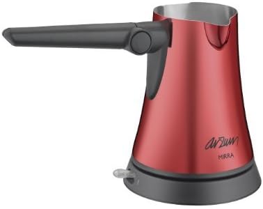 ARZUM MIRRA 1st Quality Renowned Turkish Greek Coffee Maker Briki Electric Machine Briki Jazwa Stainless Steel RED by Arzum