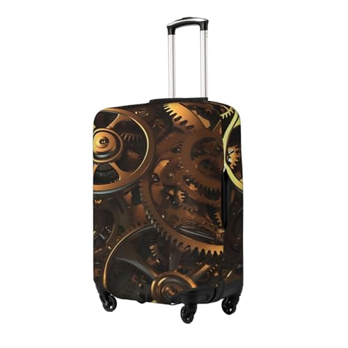 Cool Steampunk Gears Luggage Cover Washable Stretch Suitcase Protector Anti-Scratch Luggage Sleeve Elastic Baggage Cover Fits 18-32 Inch X-Large2