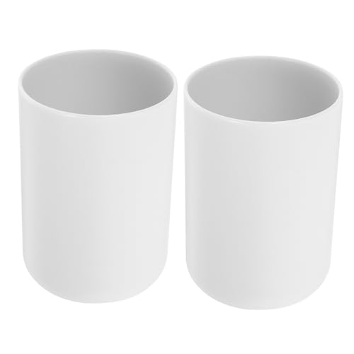 BRIGHTFUFU 2pcs Solid Mouthwash Cup Toothbrush and Brushing Tumblers 300ml Simple Design Pp Material for Bathroom Use