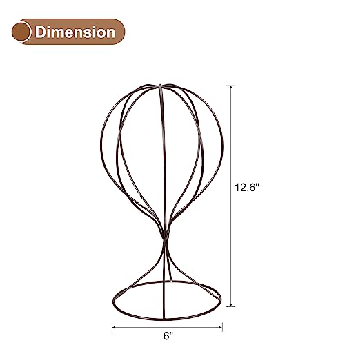 uxcell Metal Hat Display Stand 2 Pack Tabletop Hat and Wig Rack Modern Women Closet Holder for Baseball Cap, Fedora Hat, Cowboy Hat - Bronze by uxcell - Image 2
