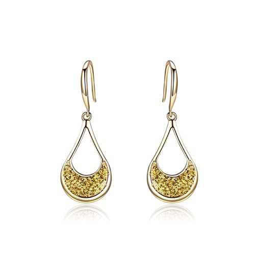 Boucles d'oreilles pendantes argent doré paillettes femmes bijoux fins WXKAGF